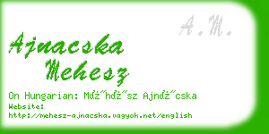 ajnacska mehesz business card